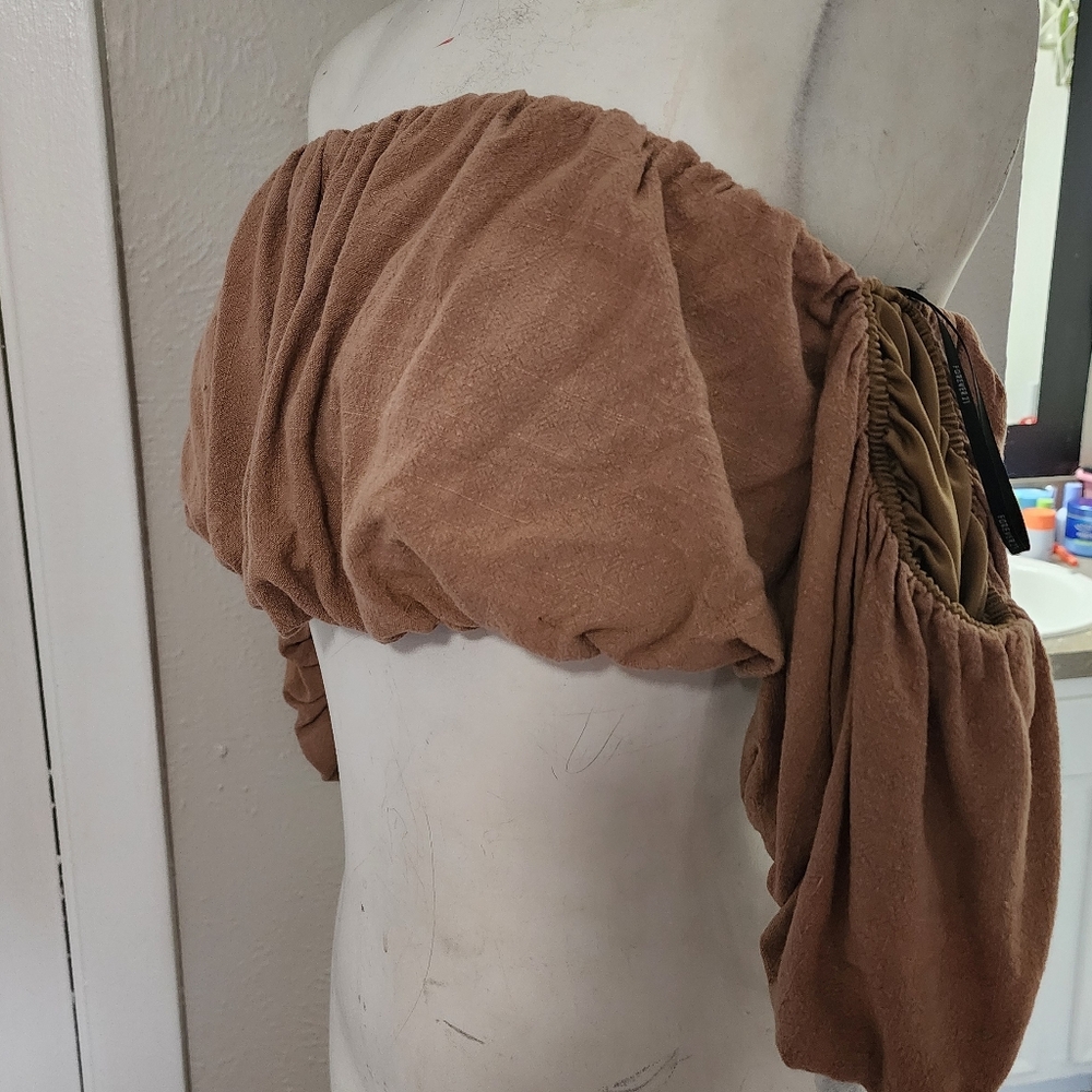 Off The Shoulder Peasant Style Crop Top